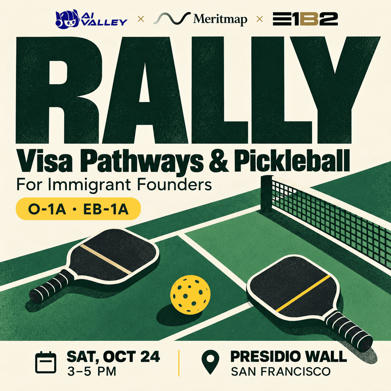 Rally: Visa Pathways & Pickleball for Immigrant Founders (Seed–Series A+)
