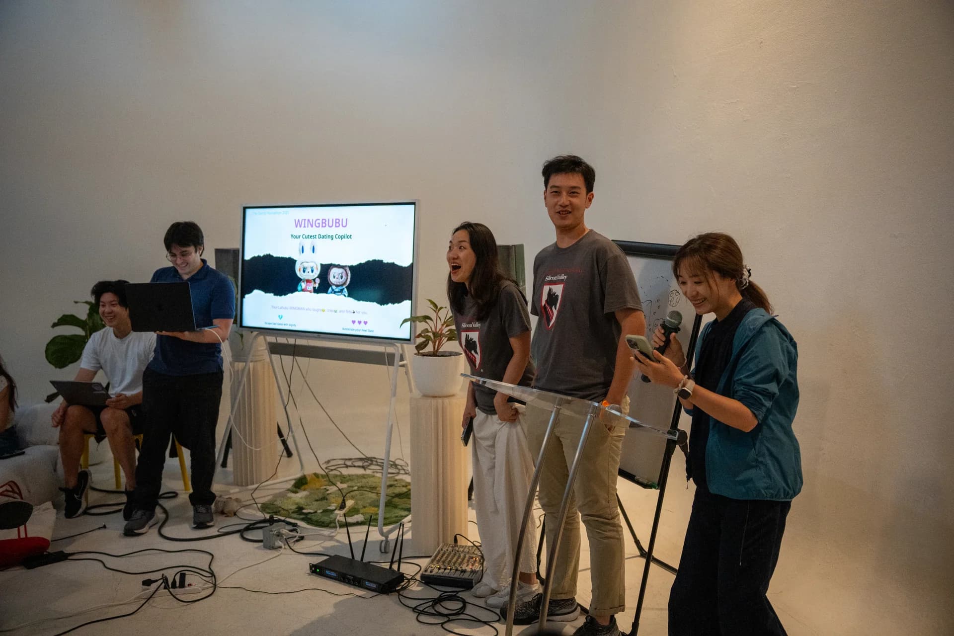 Dumb Hackathon in action at Dumb Hackathon - AI Valley community event