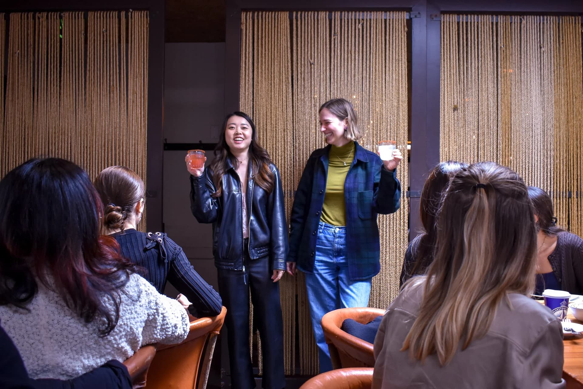 Women builders sharing stories at Female Founder Brunch - AI Valley community event