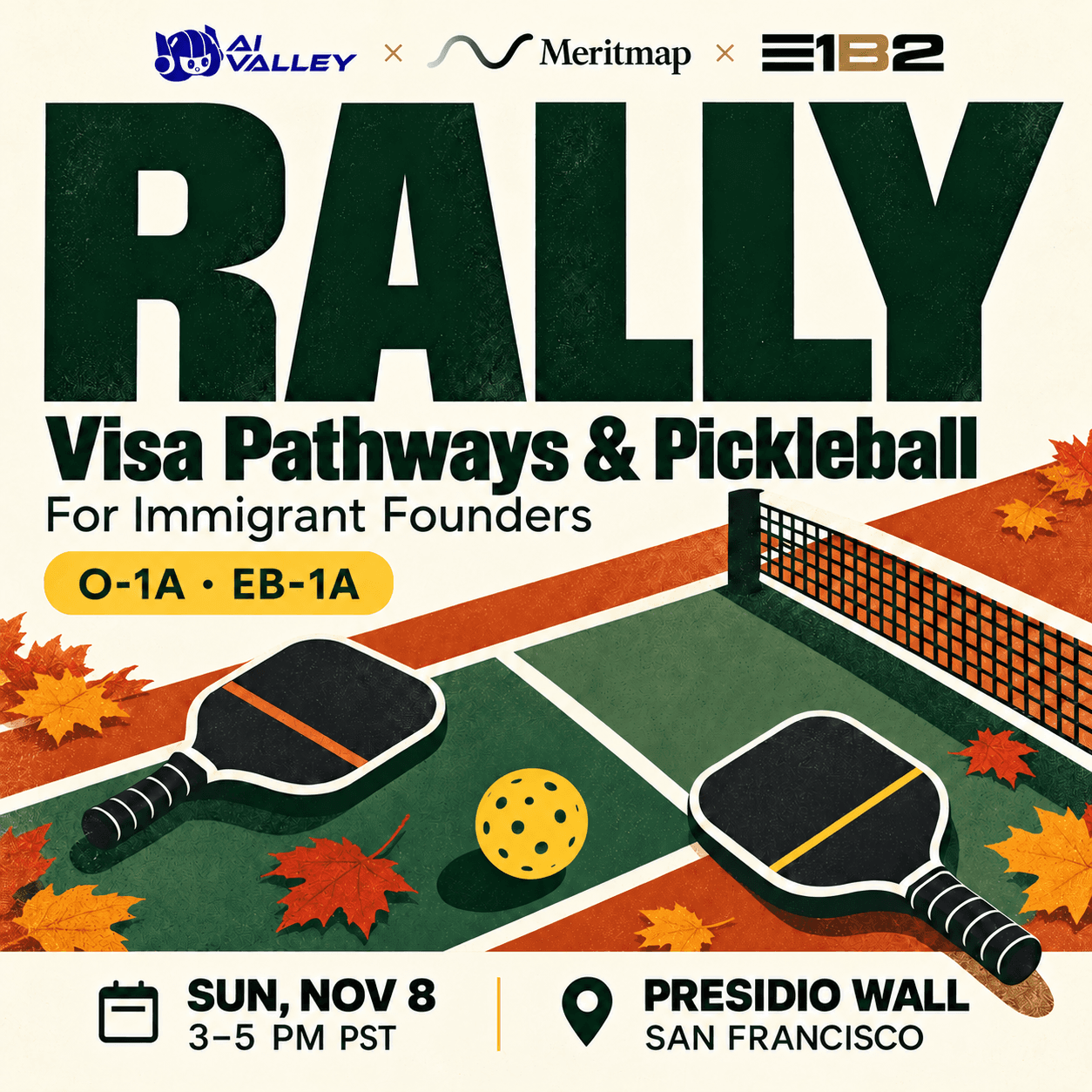Rally: Visa Pathways & Pickleball for Immigrant Founders (Seed–Series A+)